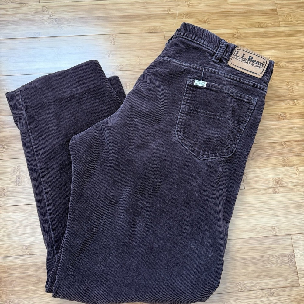 LL Bean Mens Corduroy Pants 40x32 Brown Straight Leg Outdoor‎ Classic Fit